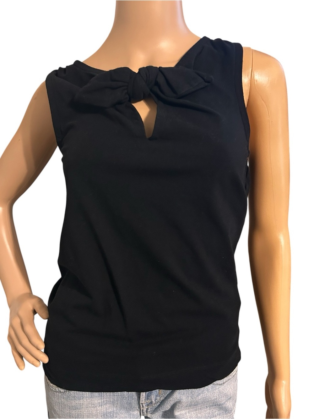 Kate Spade Black Sleeveless Bow tie Tank Top Women S Casual Luxury Preppy Chic - Picture 2 of 8